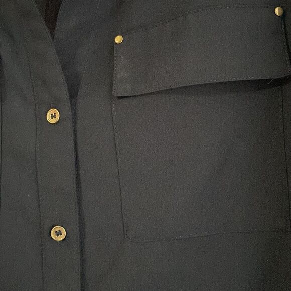 Premise Studio Dark Navy Sleeveless Semi Sheer Top S - Picture 7 of 10